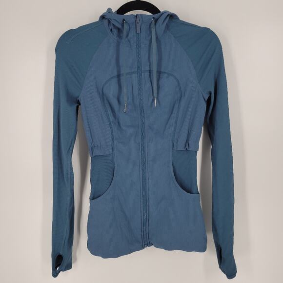 Lululemon Petrol Blue Rib Sleeve Dance Studio Jacket 4 - Picture 3 of 16